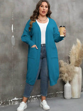 Plus Size Long Sleeve Pocketed Cardigan women Attire by Trendsi