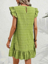 Plus Size Ruffle Hen Cap Sleeve Mini Dress women Attire by Trendsi