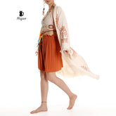 Unique Sun Stamped Robe: Eco-Friendly Organic Cotton Boho Kimono Bathrobe by Miyawfashion