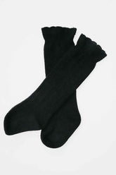 Ruffle Cotton Knee High Socks by Little Mae & Co