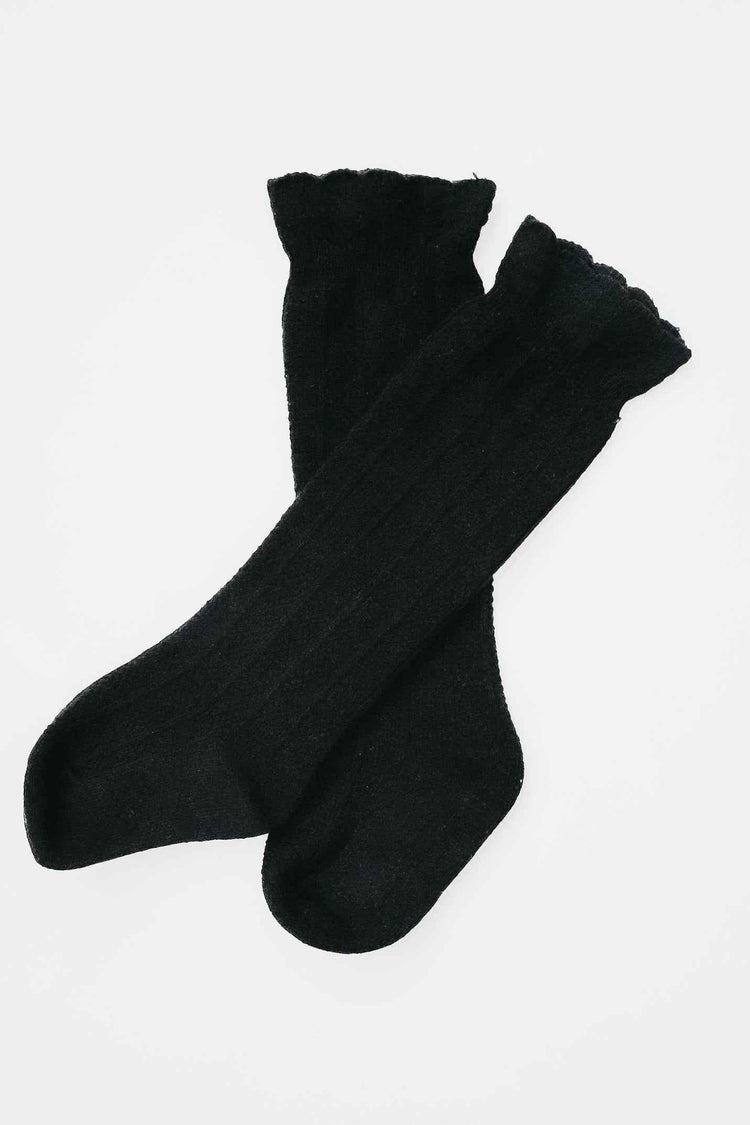 Ruffle Cotton Knee High Socks by Little Mae & Co