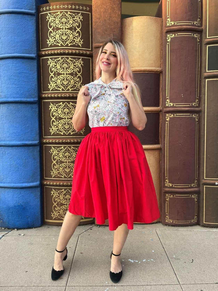 Peggy Swing Skirt in Red Skirts by Retrolicious
