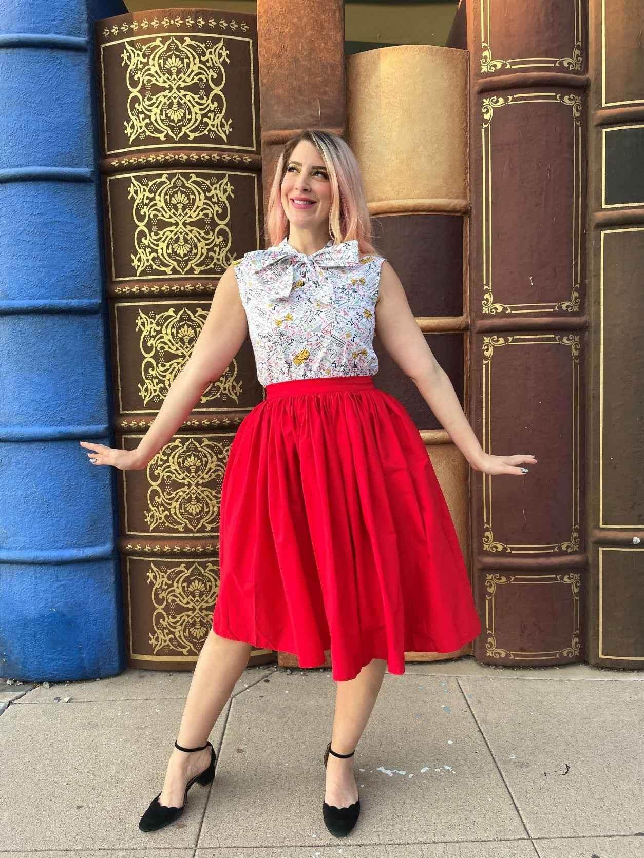 Peggy Swing Skirt in Red Skirts by Retrolicious