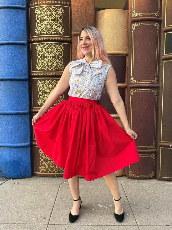 Peggy Swing Skirt in Red Skirts by Retrolicious