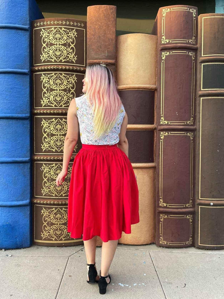 Peggy Swing Skirt in Red Skirts by Retrolicious