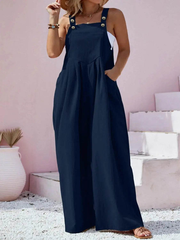 Plus Size Square Neck Wide Leg Overalls women Attire by Trendsi
