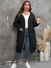 Plus Size Long Sleeve Pocketed Cardigan women Attire by Trendsi