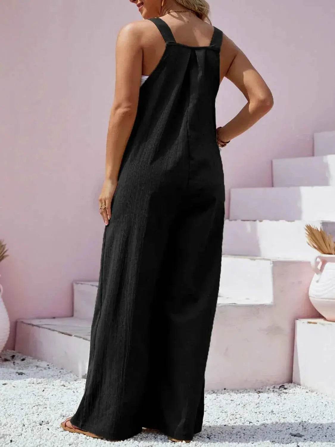 Plus Size Square Neck Wide Leg Overalls women Attire by Trendsi