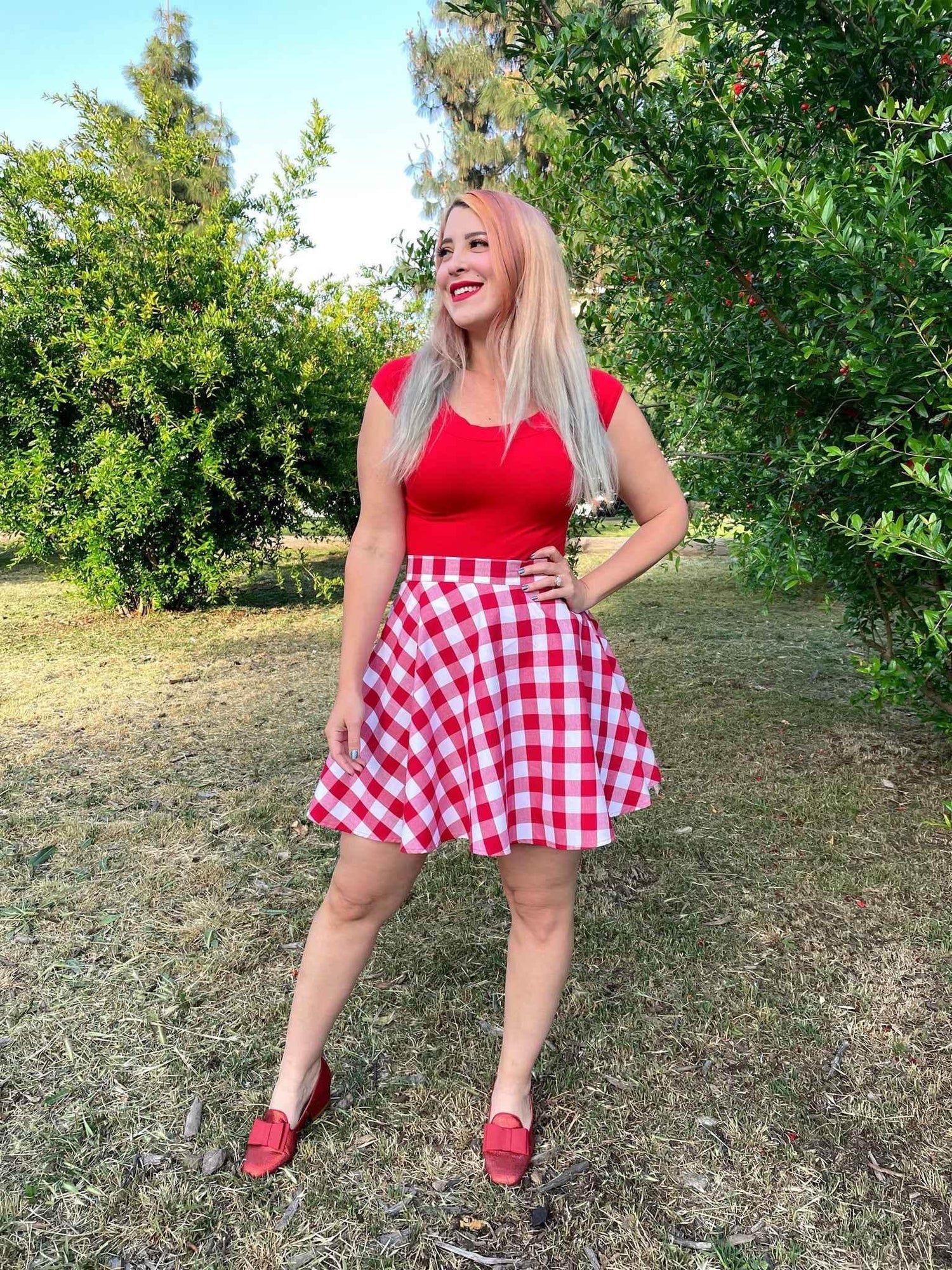 Retro Boat Neck Top in Red Shirts & Tops by Retrolicious