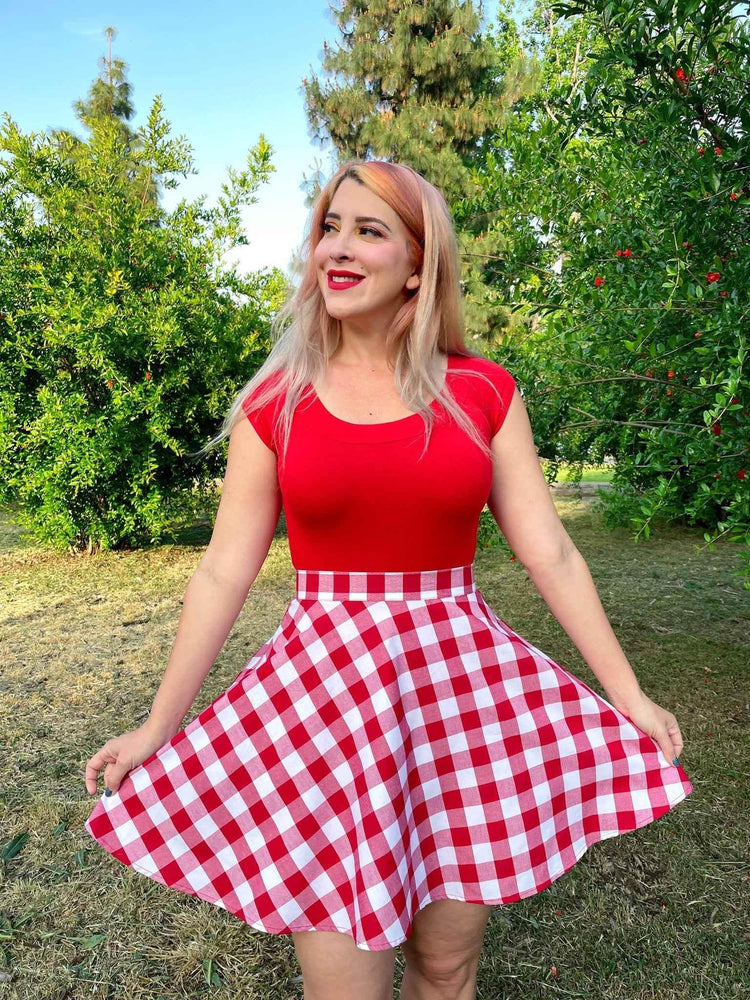 Retro Boat Neck Top in Red Shirts & Tops by Retrolicious
