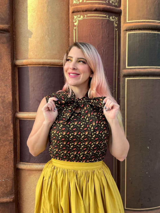 Leaves Bow Top Shirts & Tops by Retrolicious