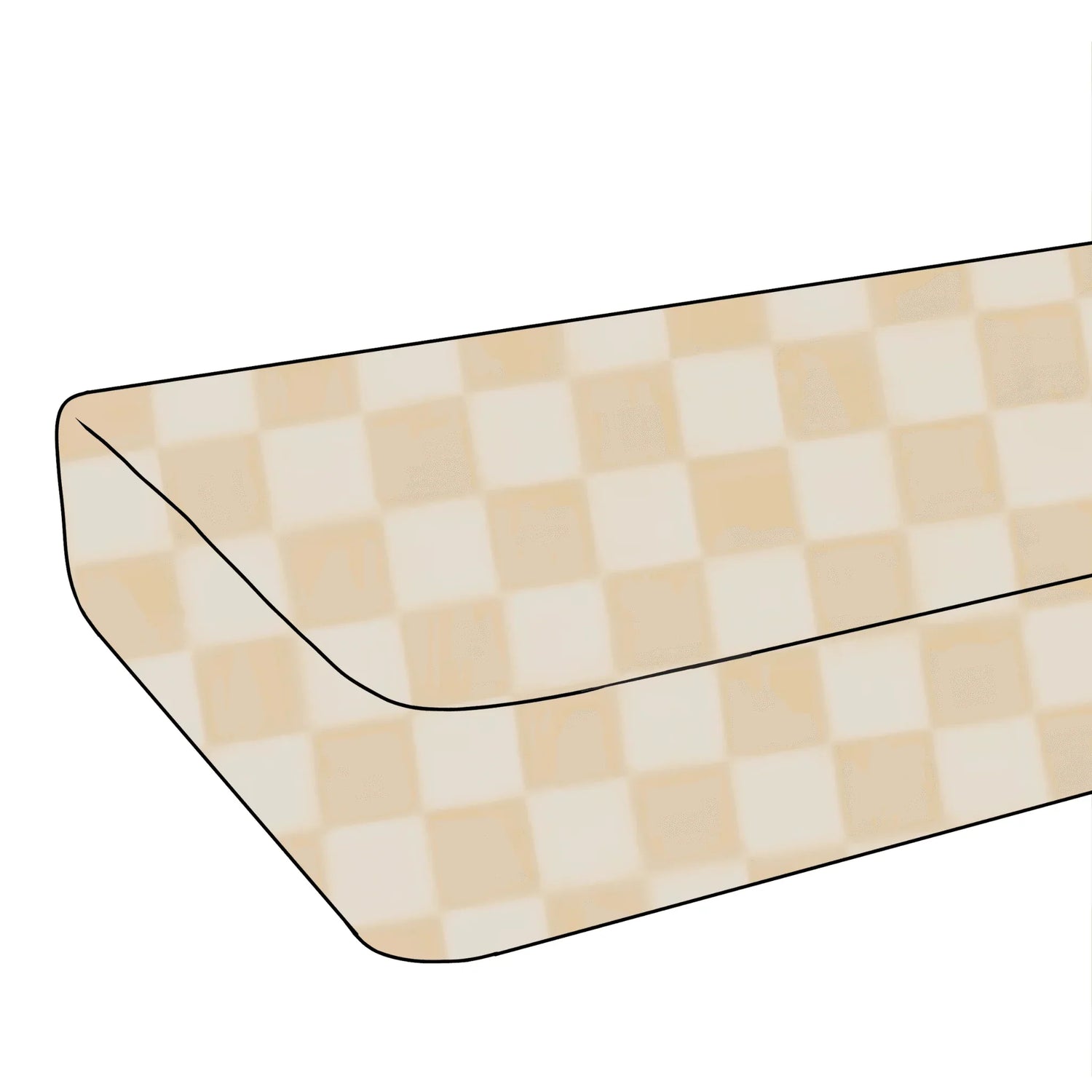 Butter Creme & White Checkered Crib Sheet by Little Mae & Co