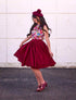 Peggy Swing Skirt in Burgundy Skirts by Retrolicious
