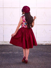 Peggy Swing Skirt in Burgundy Skirts by Retrolicious