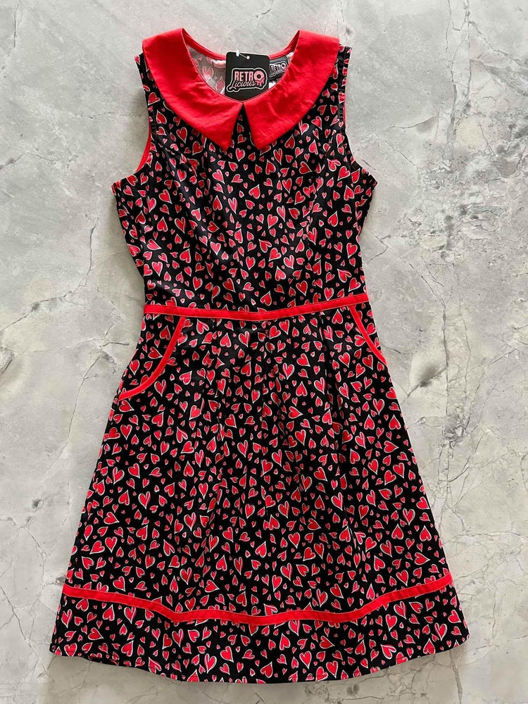 Hearts Collared Dress Dresses by Retrolicious