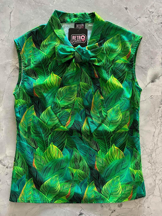 Leaves Bow Top Shirts & Tops by Retrolicious