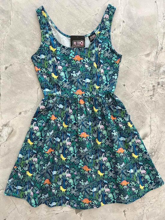Dino Shorter Length Fit & Flare Dress Dresses by Retrolicious