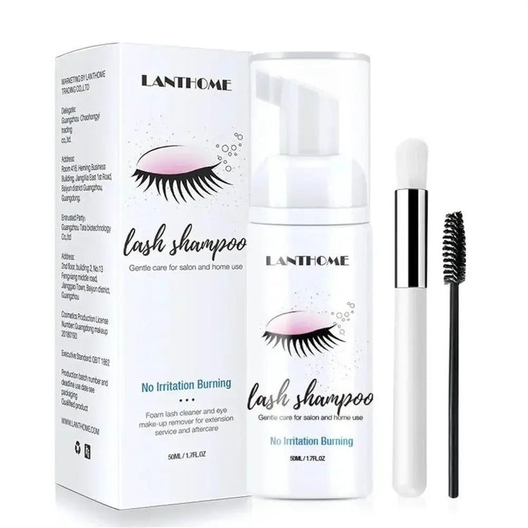 50ml Lanthome Eyelash Extension Shampoo Foam Eyelid Deep Clean Cleanser For Makeup Tools Mascara Remover Glue Salon Home Use Makeup by Dropshee