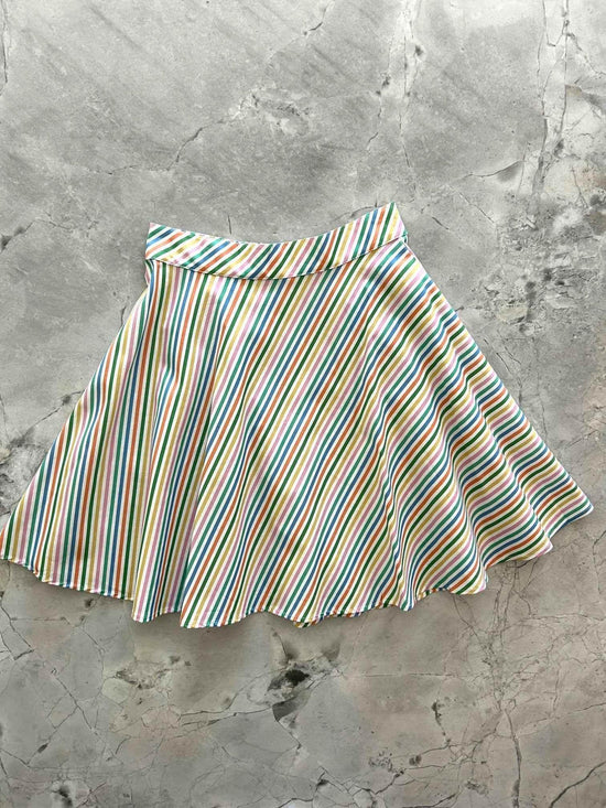 Rainbow Stripe Skater Skirt Skirts by Retrolicious