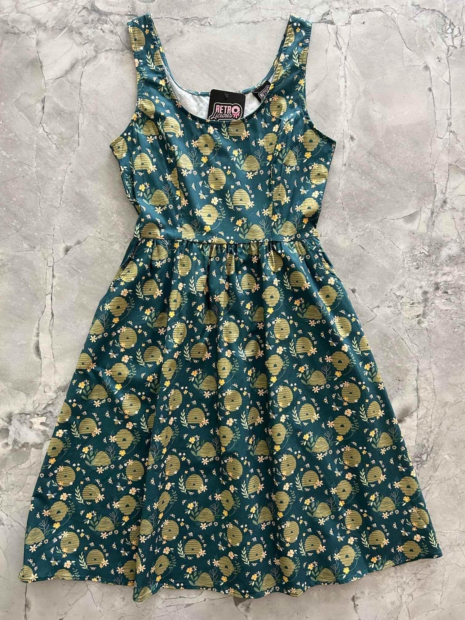 Beehive Fit & Flare Dress Dresses by Retrolicious