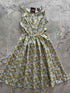 Mustard Floral Midi Dress Dresses by Retrolicious