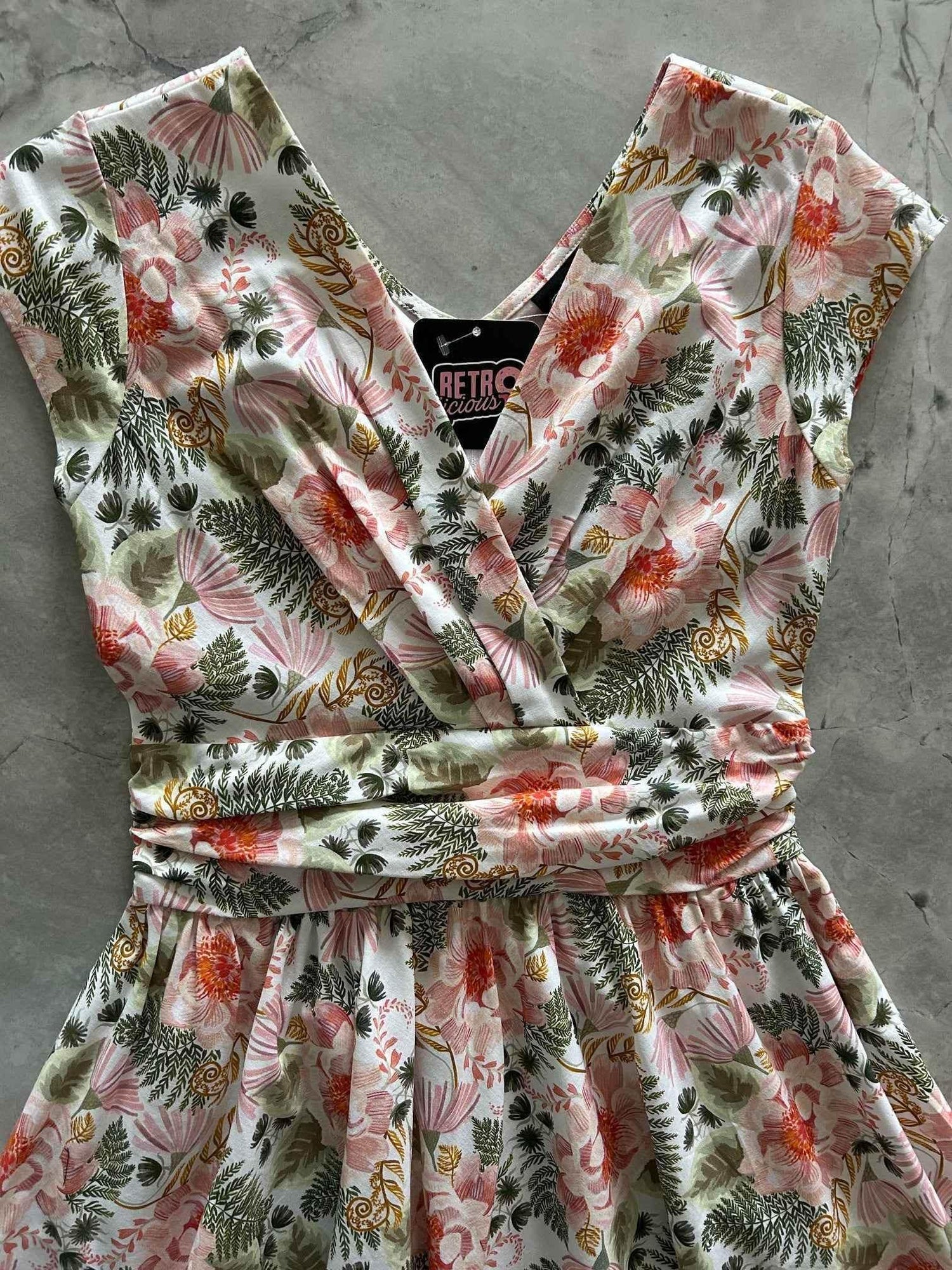 Pink Floral Greta Dress Dresses by Retrolicious