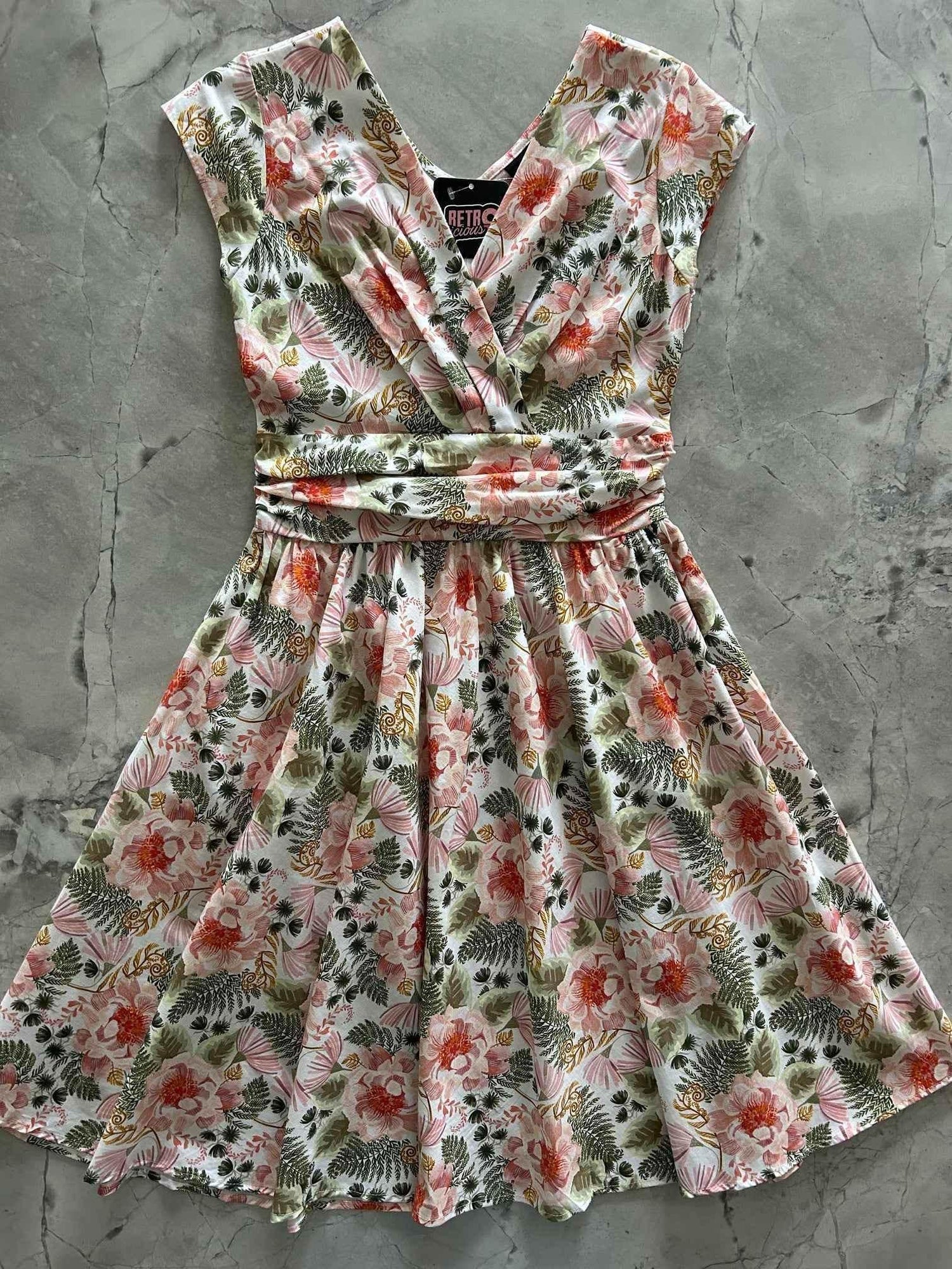 Pink Floral Greta Dress Dresses by Retrolicious
