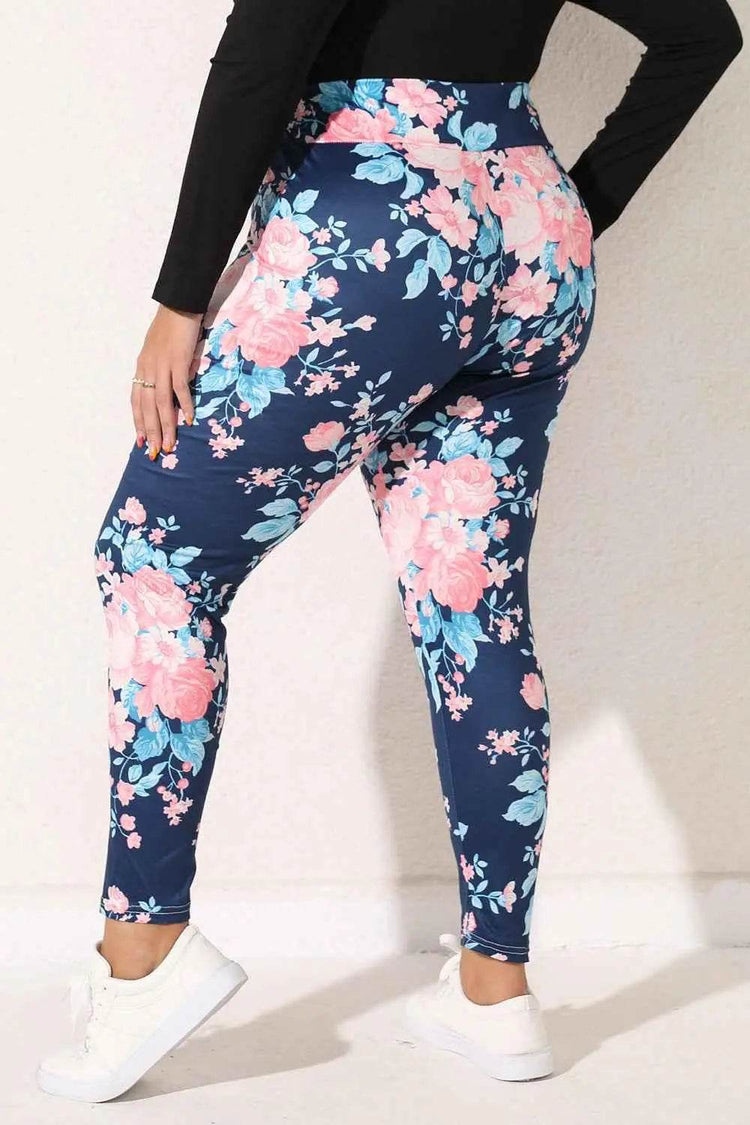 Plus Size Floral Print Legging women Attire by Trendsi