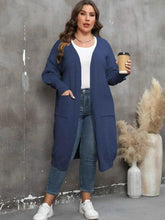 Plus Size Long Sleeve Pocketed Cardigan women Attire by Trendsi