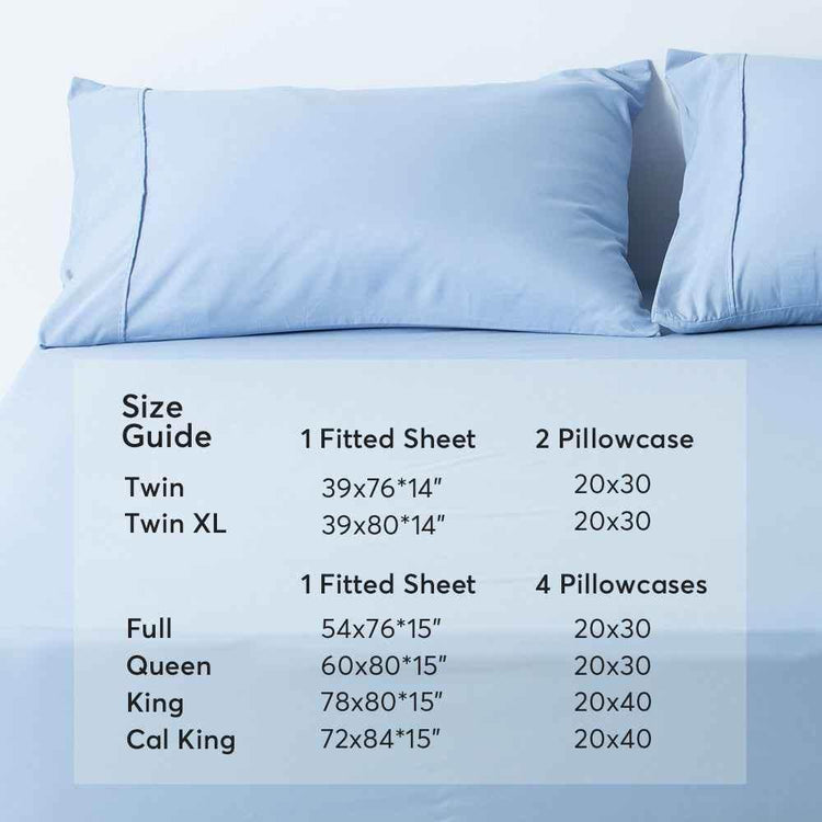 Kasentex All Season Deep Pocket Fitted Sheet Set with Pillowcases, Room Decor, Graduation Gifts Sheet Set by Kasentex