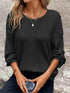 Plus Size Relaxed Fit Waffle Knit Round Neck T-Shirt women Attire by Trendsi
