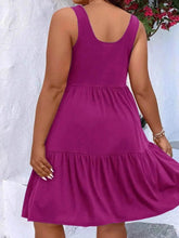 Plus Size Tiered Scoop Neck Tank Dress women Attire by Trendsi