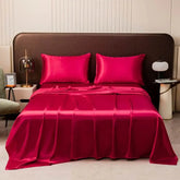 Purple Satin Flat Bed Sheet Set Bed Sheets by Dropshee