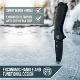 The Peasant Folding Pocket Knife Giftset for Men and Women (Black and Blue) Folding Pocket Knife by Holtzman&