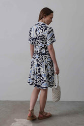 Rey Printed Dress — Multicolor Abstract Women&