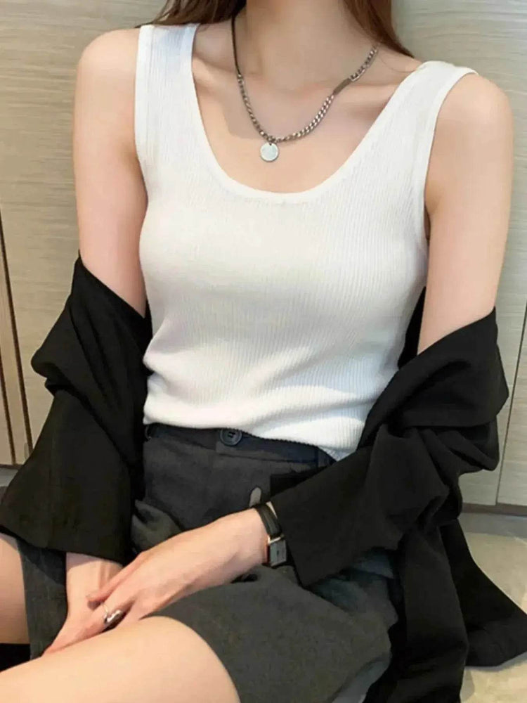 Plus Size Ribbed Scoop Neck Tank women Attire by Trendsi