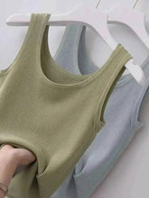Plus Size Ribbed Knit Scoop Neck Tank Top women Attire by Trendsi