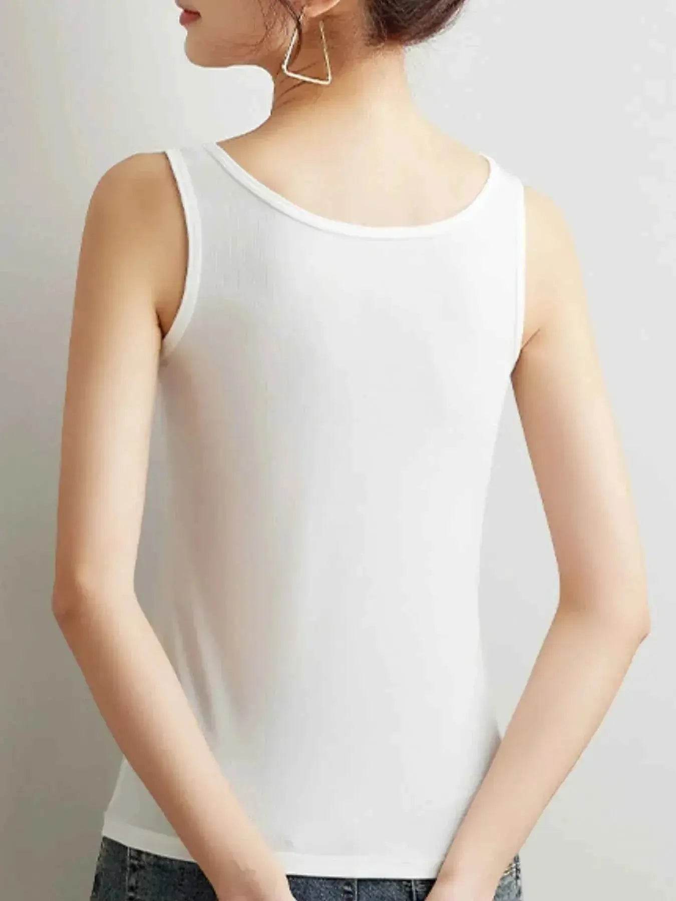 Plus Size Ribbed Scoop Neck Tank Top women Attire by Trendsi