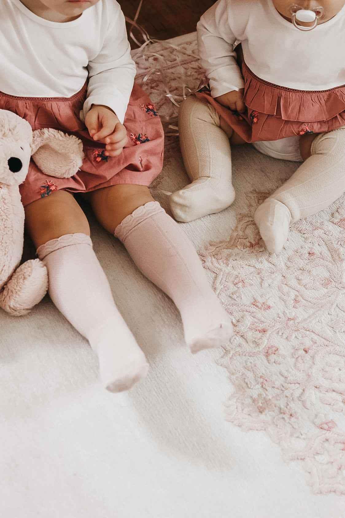 Ruffle Cotton Knee High Socks by Little Mae & Co