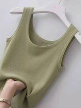 Plus Size Ribbed Knit Scoop Neck Tank Top women Attire by Trendsi