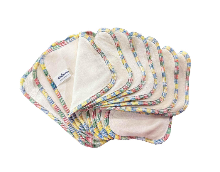 Organic Bamboo Velour Wipes - 10-pack Organic Bamboo Velour Wipes by Blueberry & Me