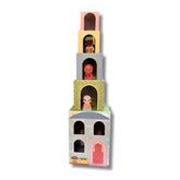 Stacking Houses (Set of 5 Houses and 3 Hardwood Characters) by Lala + Mo