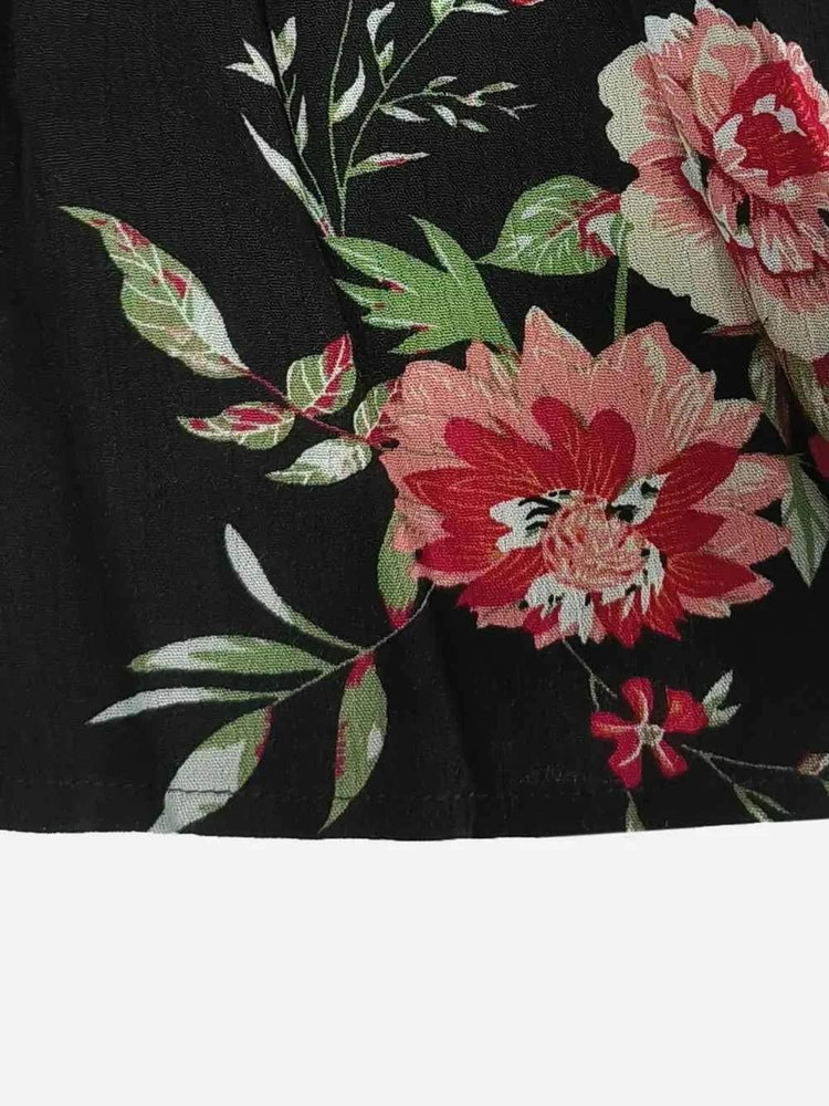 Plus Size Floral Flare Sleeve Dress women Attire by Trendsi