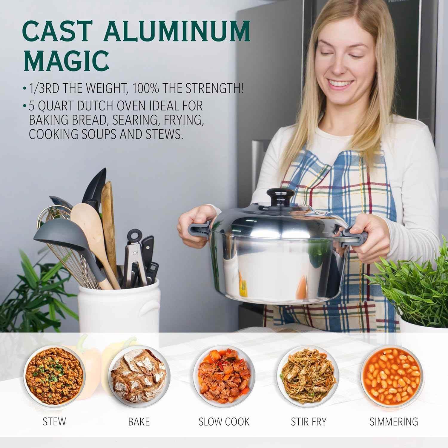 3 Quarts Round Dutch Oven with Lid Home & Garden by MAGNAWARE