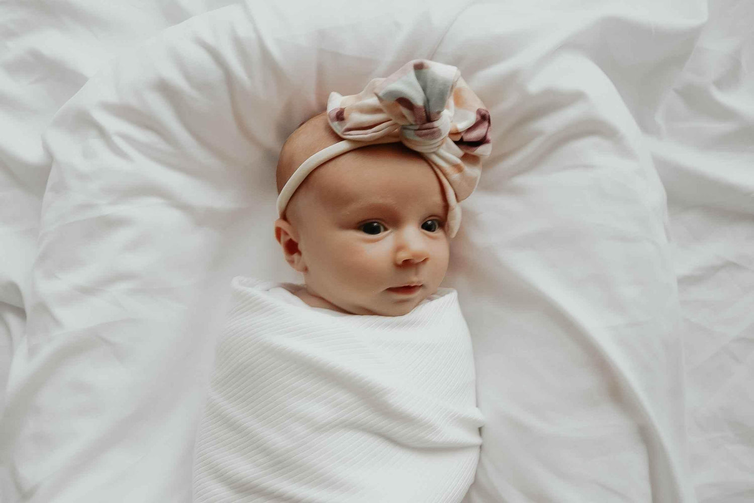 Dove Ribbed Stretch Swaddle by Little Mae & Co