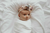 Dove Ribbed Stretch Swaddle by Little Mae & Co