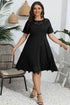 Plus Size Round Neck Openwork Dress women Attire by Trendsi