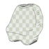 Leaf Green & White Checkered Carseat Cover by Little Mae & Co