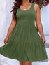 Plus Size Tiered Scoop Neck Tank Dress women Attire by Trendsi