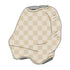 Butter Cream & White Checkered Carseat Cover by Little Mae & Co